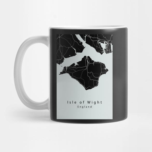 Isle of Wight England Island Map dark by Robin-Niemczyk